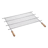 Sauvic 02480-Parrilla barbacoa, en acero galvanizado, con mangos de madera, hueco 100 x 40cm.